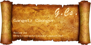Gangetz Csongor névjegykártya